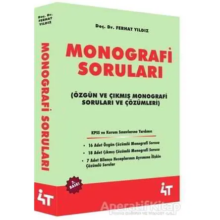 Monografi Soruları - Ferhat Yıldız - 4T Yayınları