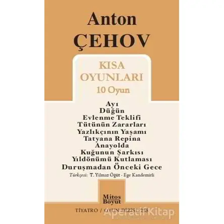 Anton Çehov Kısa Oyunları (10 Oyun) - Anton Pavloviç Çehov - Mitos Boyut Yayınları
