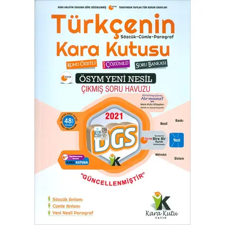 İnformal Yayınları 2021 DGS Türkçenin Kara Kutusu Anlam Bilgisi 1.Cilt