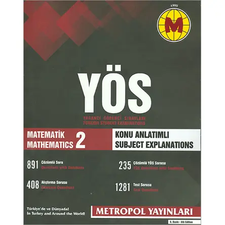 Metropol YÖS Matematik 2 Konu Açıklamalı Örnek Çözümlü