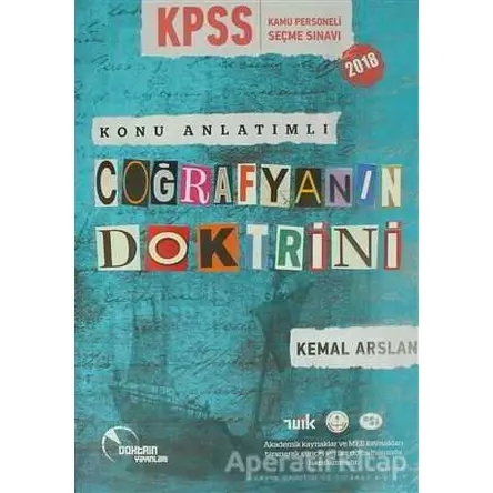 2018 KPSS Konu Anlatımlı Coğrafyanın Doktrini - Kemal Arslan - Doktrin Yayınları