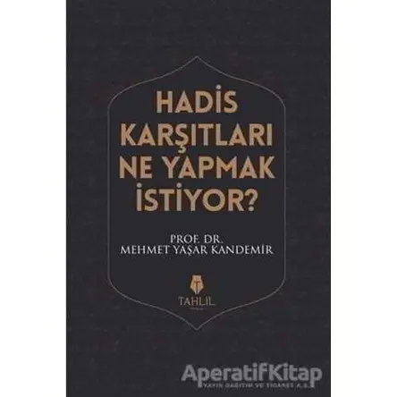 Hadis Karşıtları Ne Yapmak İstiyor? - Mehmet Yaşar Kandemir - Tahlil Yayınları