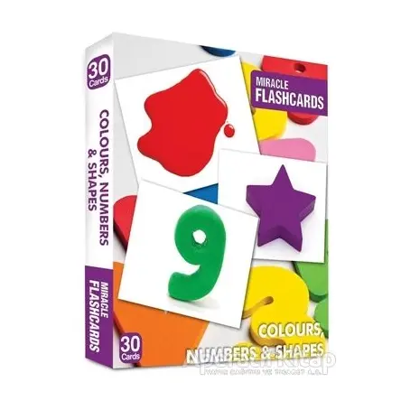Miracle Flashcards - Colours, Numbers and Shapes 30 Cards - Kolektif - MK Publications