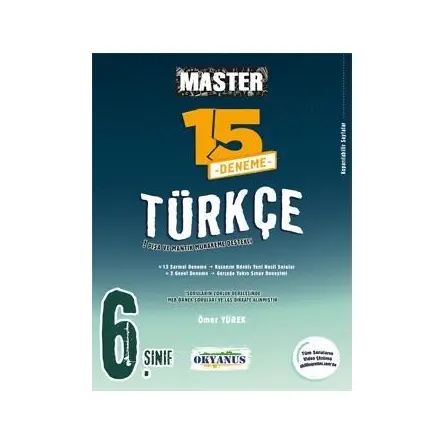 6. Sınıf Master 15 Türkçe Denemesi Okyanus Yayınları