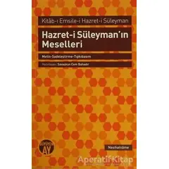 Hazret-i Süleymanın Meselleri - Anonim - Büyüyen Ay Yayınları