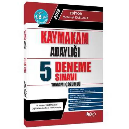 Kaymakam Adaylığı Tamamı Çözümlü 5 Deneme Hür Yayınları