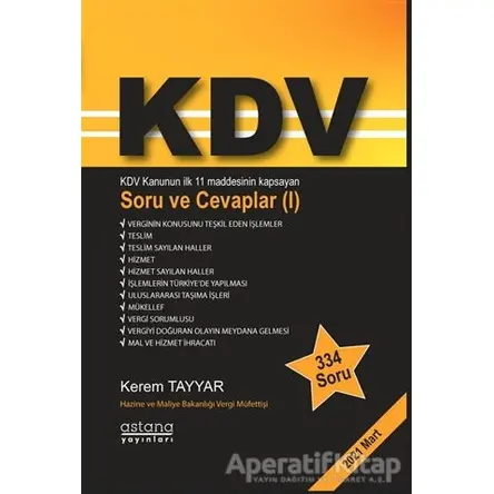 KDV Soru ve Cevaplar (1) - Kerem Tayyar - Astana Yayınları
