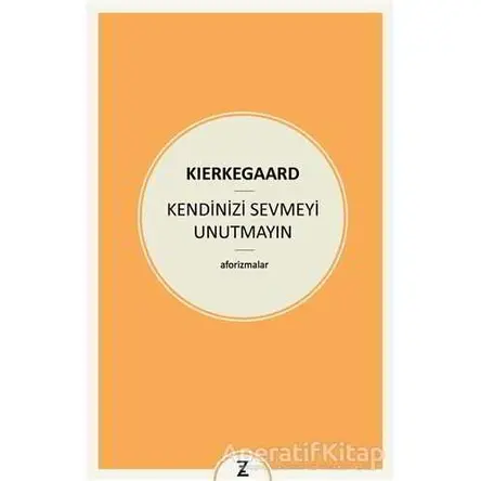 Kendinizi Sevmeyi Unutmayın - Soren Kierkegaard - Zeplin Kitap