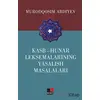 Kasb - Hunar Leksemalarining Yasalish Masalaları - Murodqosim Abdiyev - Kesit Yayınları