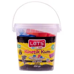 Lets Kinetik Kum 250 gr. Siyah Plastik Kutu