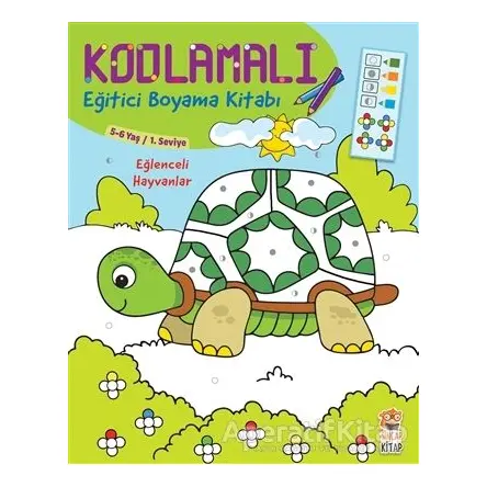 Kodlamalı Eğitici Boyama Kitabı - Eğlenceli Hayvanlar (5-6 Yaş 1. Seviye) - Kolektif - Sincap Kitap