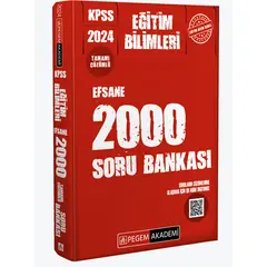 Pegem 2024 KPSS Eğitim Bilimleri Çözümlü Efsane 2000 Soru Bankası