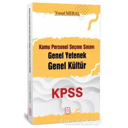 KPSS Kamu Personel Seçme Sınavı Genel Yetenek Genel Kültür - Yusuf Meral - YDY Yayınları