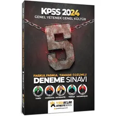 2024 KPSS Atölye Serisi Genel Yetenek Genel Kültür Çözümlü Fasikül Fasikül 5 Deneme Sınavı Yediiklim