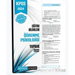 2024 KPSS Eğitim Bilimleri Öğrenme Psikolojisi Yaprak Test - Kolektif - Pegem Akademi Yayıncılık