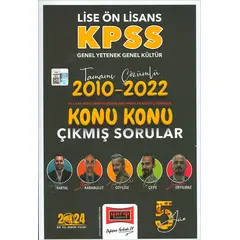 Yargı 2024 KPSS Lise Ön Lisans 2010-2022 Çözümlü Konu Konu Çıkmış Sorular