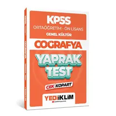 Yediiklim 2024 KPSS Ortaöğretim - Ön Lisans Coğrafya Çek Kopart Yaprak Test