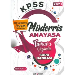 2022 KPSS Müderris Anayasa Çözümlü Soru Bankası Tercih Akademi Yayınları