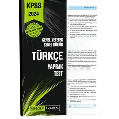 Pegem Akademi 2024 KPSS Türkçe Yaprak Test