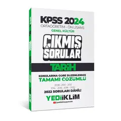 Yediiklim KPSS 2024 Ortaöğretim-Önlisans Tarih Konularına Göre Çıkmış Sorular