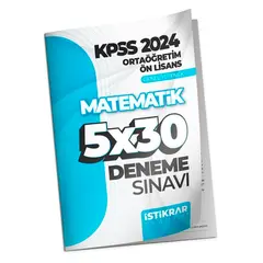 İstikrar Akademi KPSS 2024 Ortaöğretim-Ön Lisans Matematik 5x30 Deneme Sınavı