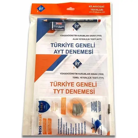 KR Akademi YKS TYT AYT Türkiye Geneli Deneme Seti (Optik, Kalem, Silgi, Maskeli Set)