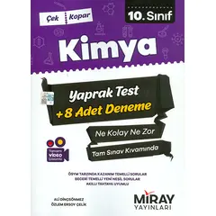 10.Sınıf Kimya Yaprak Test 8 Adet Deneme Miray Yayınları