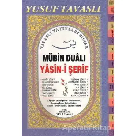 Mübin Dualı Yasin-i Şerif (Fihristli Dergi Boy) (D07) - Yusuf Tavaslı - Tavaslı Yayınları