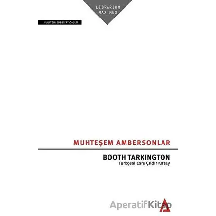 Muhteşem Ambersonlar - Booth Tarkington - Kanon Kitap