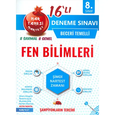 Nartest 8.Sınıf Fen Bilimleri 16lı Deneme Sınavı