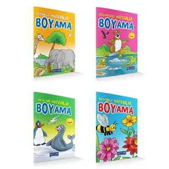 Mavi Göl Hayvanlar Boyama (4 Kitap)