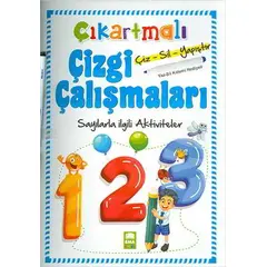 Sayılarla İlgili Aktiviteler - Çıkartmalı Çizgi Çalışmaları (Yaz-Sil Kalemi Hediyeli)