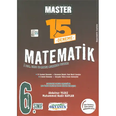 Okyanus 6. Sınıf Master 15 Matematik Denemesi