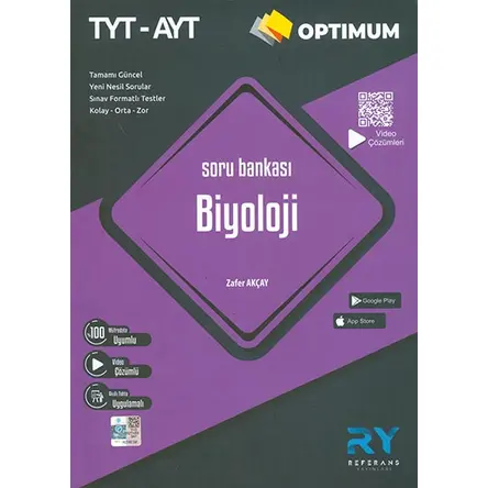 Optimum TYT AYT Biyoloji Soru Bankası Video Çözümlü Referans Yayınları