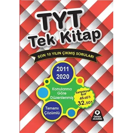 Örnek Akademi 2021 TYT Tek Kitap Son 10 Yılın Çıkmış Soruları