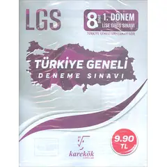 LGS 8.Sınıf 1.Dönem Türkiye Geneli Deneme Sınavı Karekök Yayınları