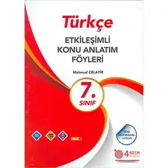 7. Sınıf Türkçe Etkileşimli Konu Anlatım Föyleri - Mahmut Celayir - 4 Adım Yayınları