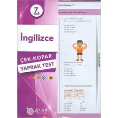 7. Sınıf İngilizce Çek Kopar Yaprak Test - Kolektif - 4 Adım Yayınları