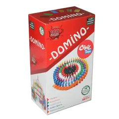 Civil Toys 100 Parça Doğal Ahşap Domino