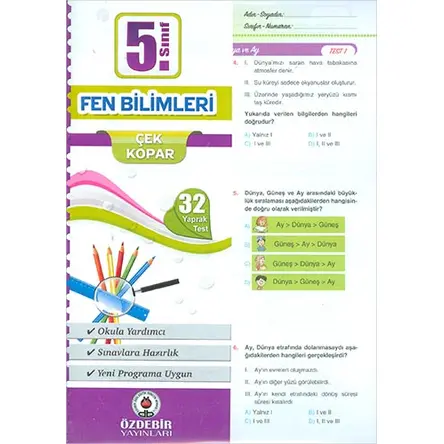 Özdebir 5.Sınıf Fen Bilimleri Poşet Yaprak Test