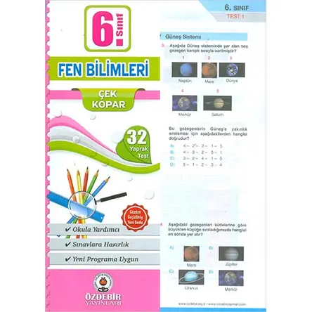 Özdebir 6.Sınıf Fen Bilimleri Poşet Yaprak Test