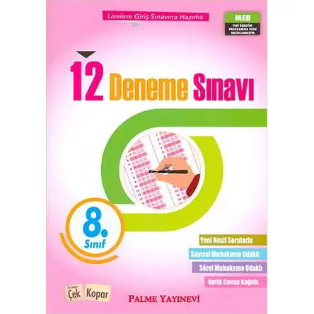 Palme 8.Sınıf Çek Kopar 12 Deneme Sınavı