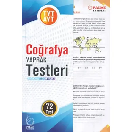 Palme TYT AYT Coğrafya Yaprak Testleri 72 Test