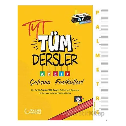 Palmetre Tyt Tüm Dersler Aylık Çalışma Fasikülleri - Kolektif - Palme Yayıncılık