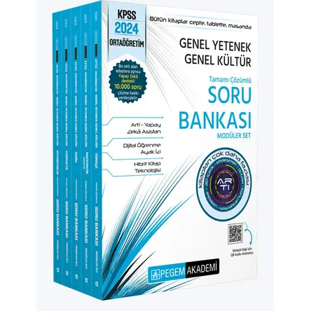 2024 KPSS Lise Ortaöğretim Soru Bankası Çözümlü Modüler Set - Kolektif - Pegem Akademi Yayıncılık