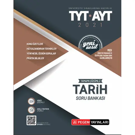 Pegem TYT-AYT Tamamı Çözümlü Tarih Soru Bankası