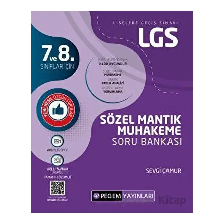 Pegem Yayınları 8. Sınıf LGS Sözel Mantık Muhakeme Soru Bankası