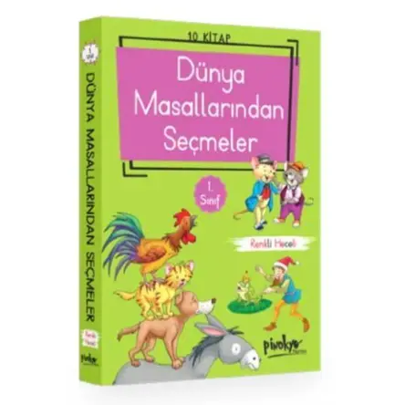 1. Sınıf Dünya Masallarından Seçmeler (10 Kitap Takım - Heceli) - Kolektif - Pinokyo Yayınları