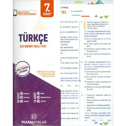 Puan 7.Sınıf Türkçe Yaprak Test