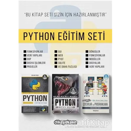 Python Eğitim Seti (3 Kitap Takım) - Mustafa Başer - Dikeyeksen Yayın Dağıtım